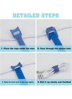 erorex Reusable Zip Tie Cable Ties Cord Organizer Cable Management Wire Management Cable Organizer Hook And Loop Cable Ties Twist Ties Cable Straps Tie Wraps Cord Ties Wire Ties Home Office Tie Wire 60 Pcs  - Image 3