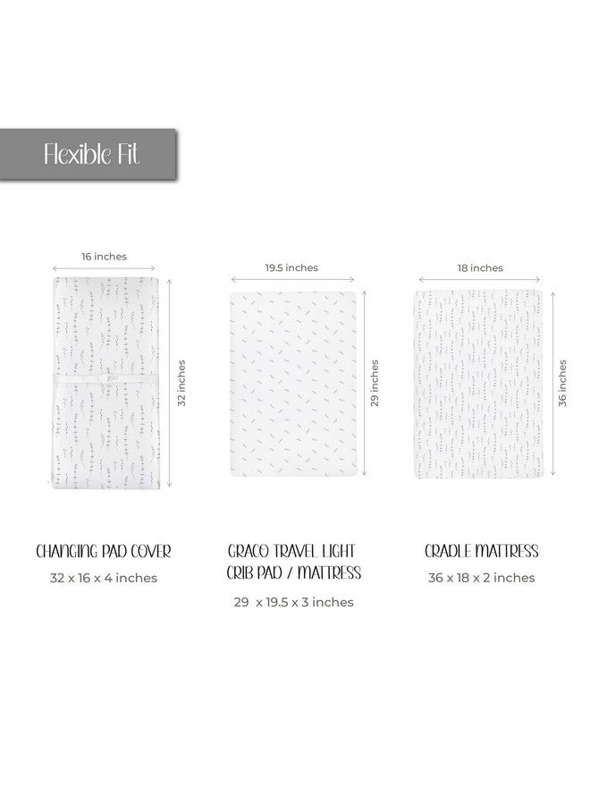 Ely's & Co. Ely’s & Co. Changing Pad Cover, Diaper Changing Table Sheets, 2 Pack, Cradle Sheet Set for Baby Boys/Girls, 100% Jersey Knit Cotton, Forest Grey Collection, 32”x16”x5” - Image 2