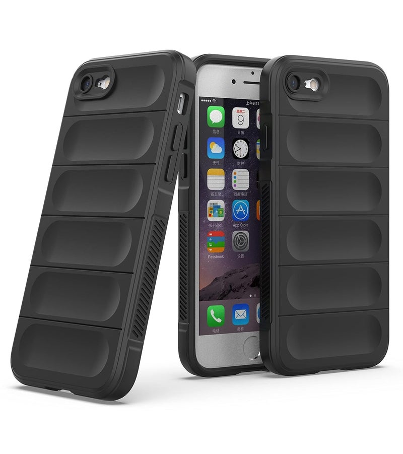 ZAPCASE غطاء خلفي لجهاز آيفون 7/8 / SE 2020 | متوافق مع غطاء آيفون 7/8 / SE 2020 الخلفي | غطاء سحري من السيليكون السائل مع حماية الكاميرا | أسود - Image 1