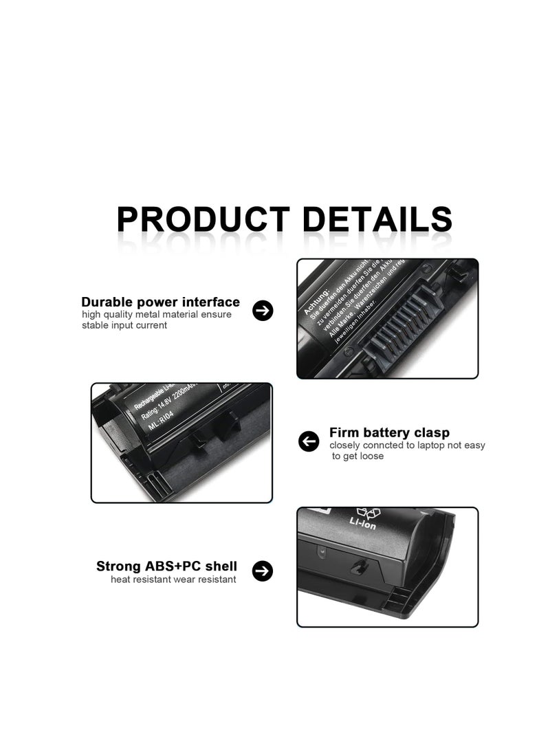 Terabyte Replacement HP ProBook 450 G3-T3V77PA, ProBook 470 G3-P4P66EA, RI04, RI04XL, RIO4, 805047-241 HSTNN-Q97C Laptop Battery - Image 2