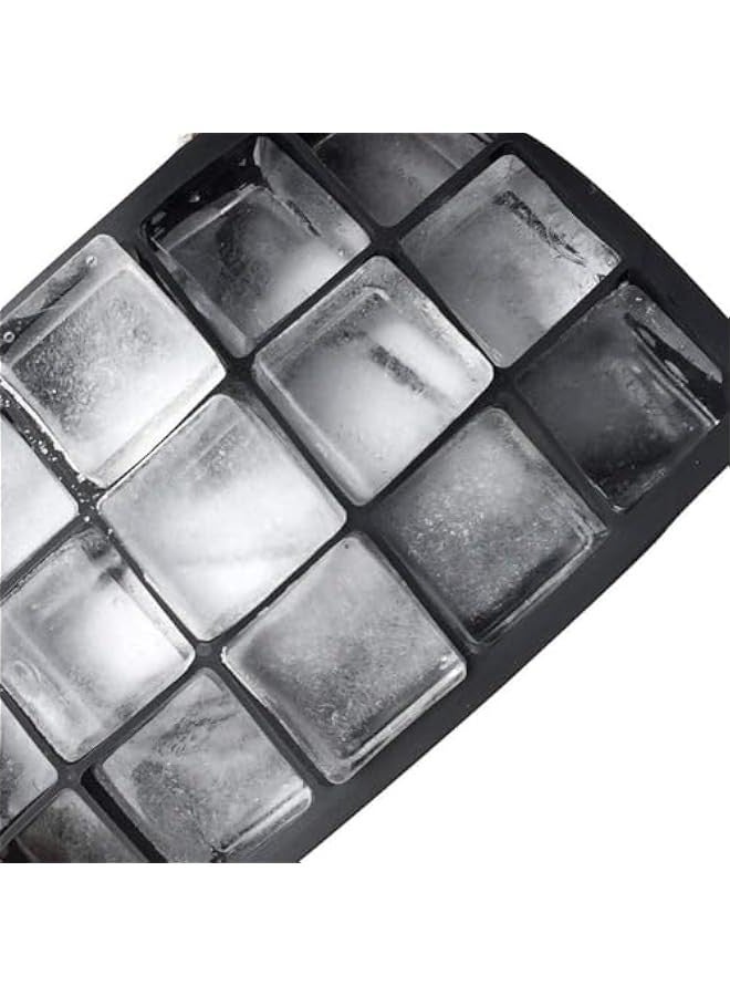 بيوينتي صينية مكعبات ثلج 15 شبكة، صينية مكعبات ثلج من السيليكون، قوالب مكعبات ثلج مربعة قابلة لاعادة الاستخدام للمياه والعصير والمشروبات والجيلي، قوالب مرنة وسهلة الفك، قطعة واحدة (ازرق) - Image 3