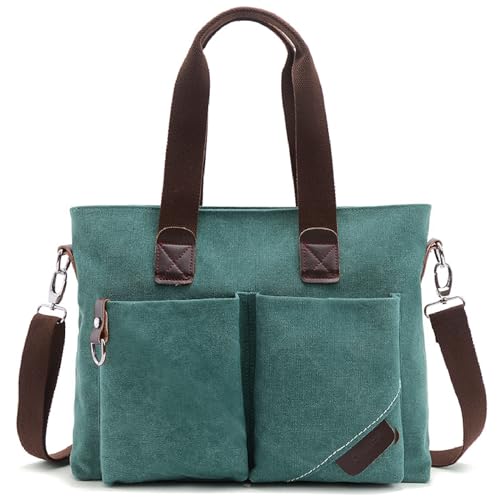 ToLFE Women Top Handle Satchel Handbags Tote Purse Shoulder Bag (Large: (L) 14.57" x(W) 6.3" x(H) 12.2", Green-(large)) - Image 2
