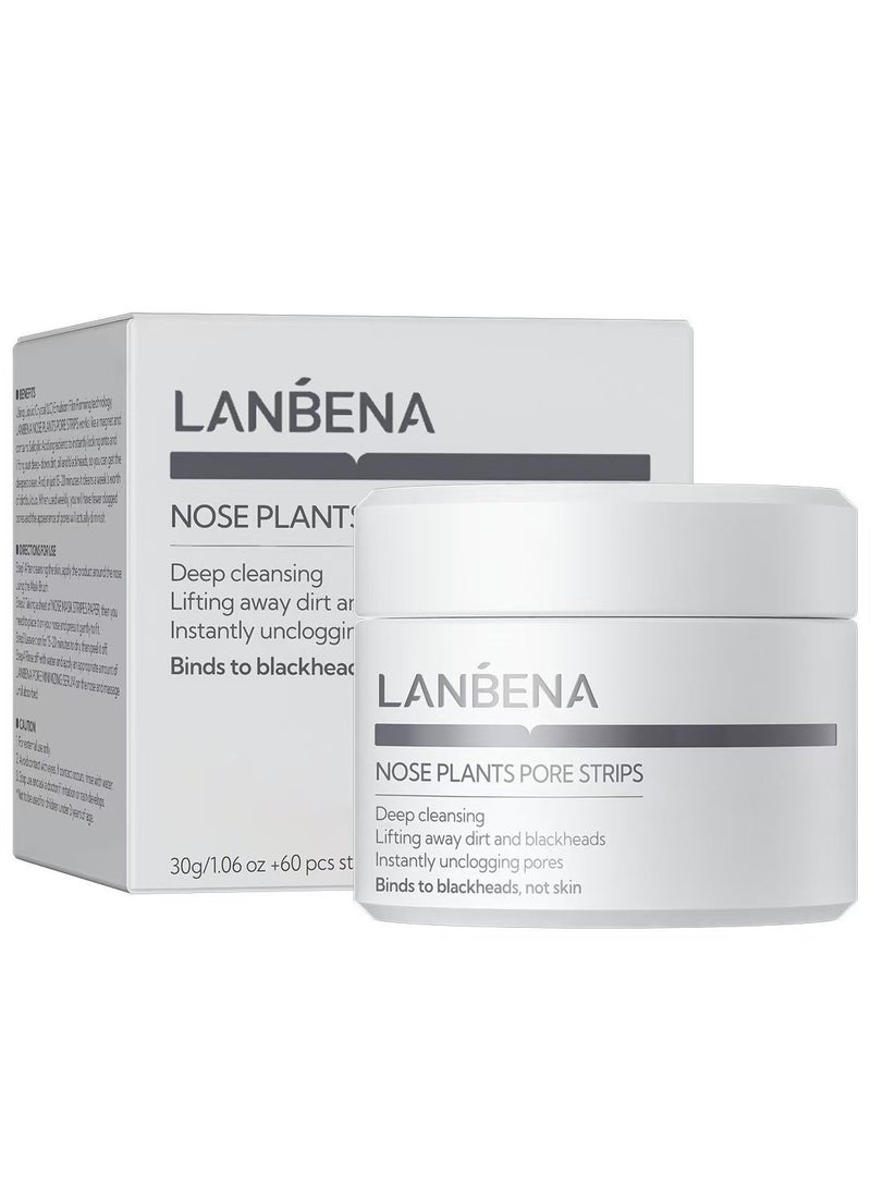 LANBENA Nose Plants Pore Strips Blackhead Remover Black Mask Charcoal Mask Peel off Mask Facial Pore Cleanser Purifying Face Mask Nose Strips - Image 2