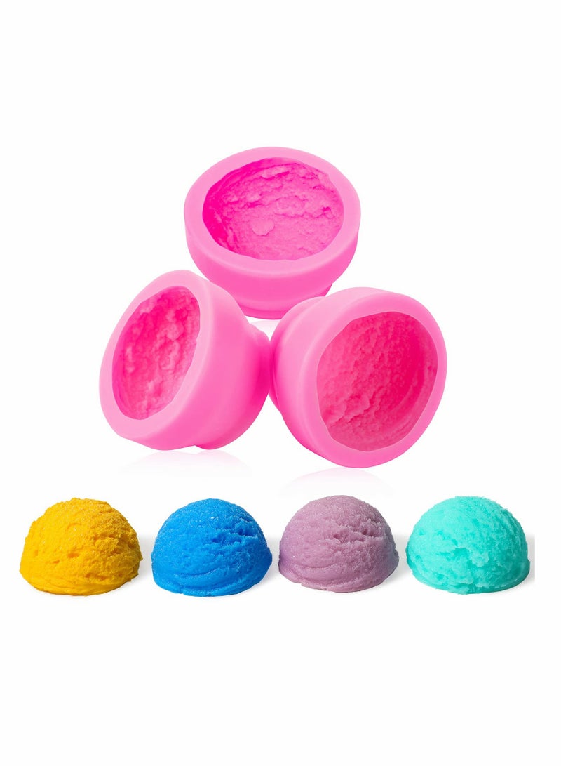 SOLARAE Ice Cream Ball Shape Molds, Silicone 3D Mold for Cookie Pastry Soap Candle Clay Aromatherapy Plaster, Wedding Cake Chocolate Dessert Pudding Mousse Decor DIY Kitchen Baking (3pcs) - Image 1