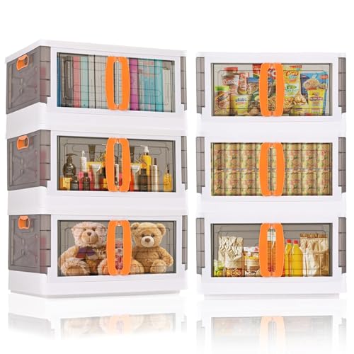 Rasvesh® 3 Units Transparent Plastic Cupboard for Storage, Storage Organizer for Wardrobe Clothes, Plastic Wardrobe Cabinet for Storage, Almirah for Clothes Storage Cabinet Storage Rack - Image 1