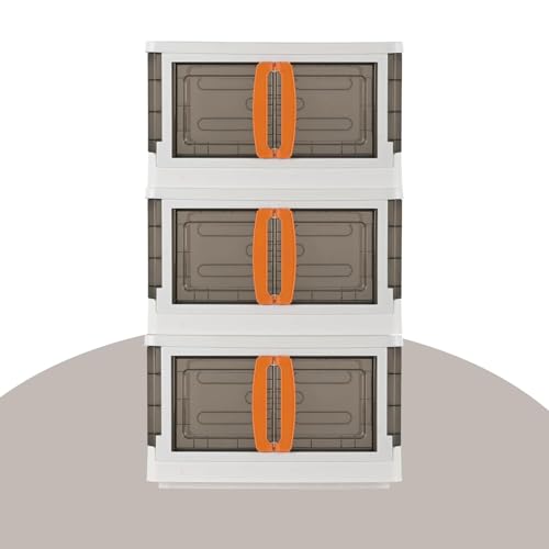 Rasvesh® 3 Units Transparent Plastic Cupboard for Storage, Storage Organizer for Wardrobe Clothes, Plastic Wardrobe Cabinet for Storage, Almirah for Clothes Storage Cabinet Storage Rack - Image 3