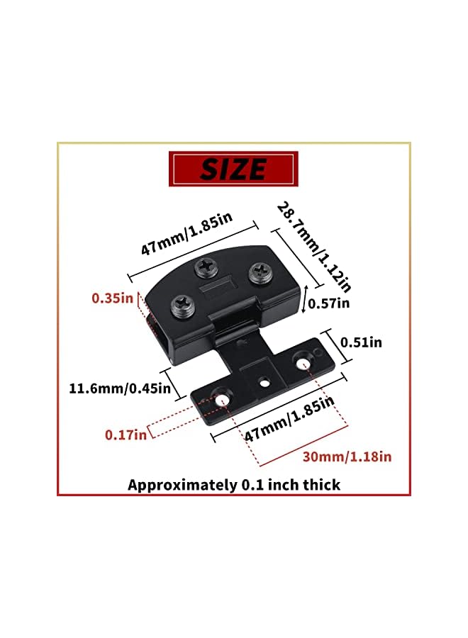 promass Cabinet Glass Door Hinge,2 Pcs 90 Degrees Frameless Glass Door Hinge,Cupboard Display Cabinet Glass Clip Showcase Wine Cabinet Clamp Gate Hinge Black - Image 2