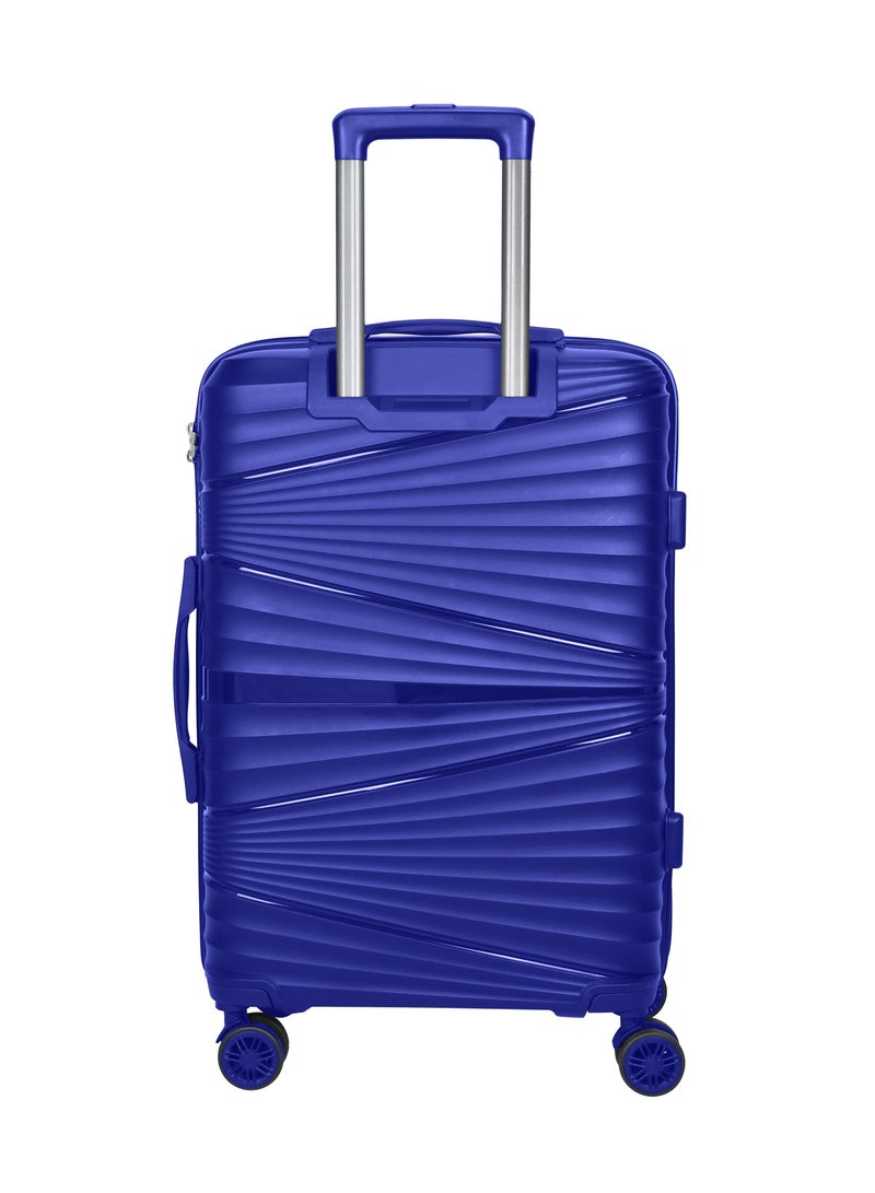 SENATOR Hard Case Medium Checked Luggage Trolley For Unisex Polypropylene Lightweight 4 Double Wheeled Suitcase With Built In TSA Type Lock Travel Bag KH1005 Blue - Image 2