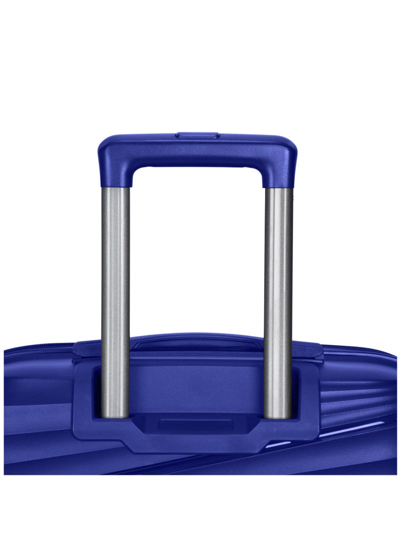 SENATOR Hard Case Medium Checked Luggage Trolley For Unisex Polypropylene Lightweight 4 Double Wheeled Suitcase With Built In TSA Type Lock Travel Bag KH1005 Blue - Image 4