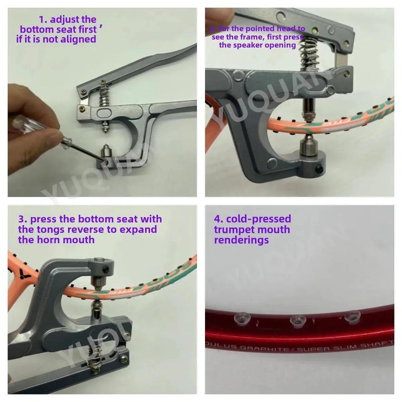 Yuyin's New Badminton Racket Rubber Particles Replacement Wire Protection Tube Nail Edge Pressure Bell Mouth Pliers Tool Dark Gray(Gray cold pressing pliers) - Image 3
