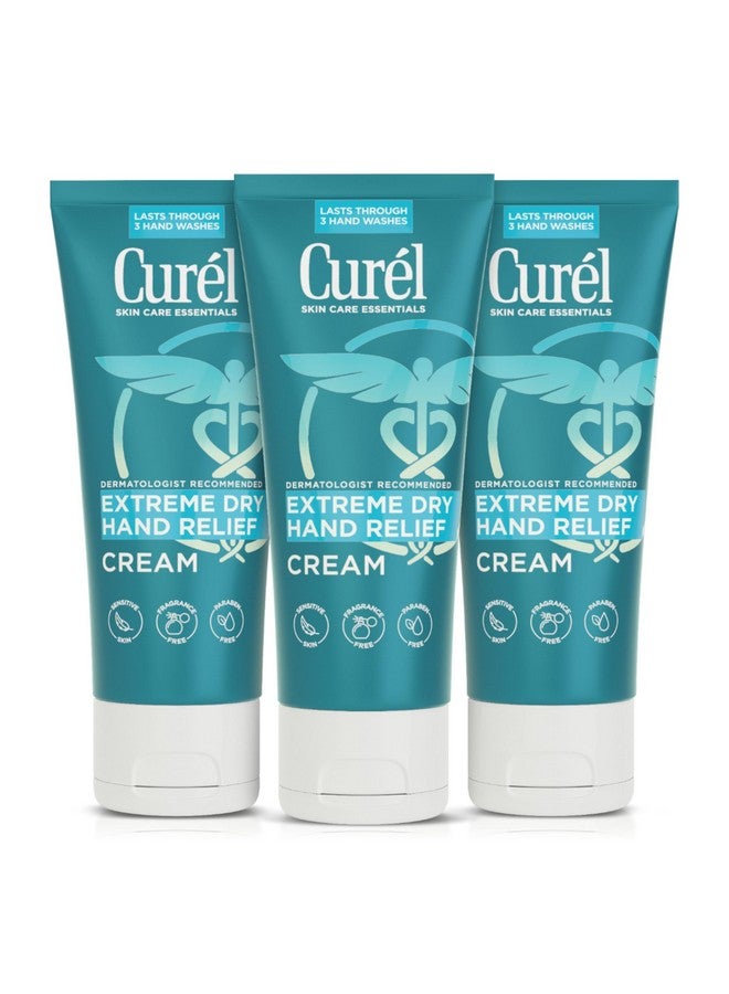Curel Extreme Dry Hand Cream, Travel Size Lotion for Dryness Relief, Easily Absorbed Hand Cream for Long-Lasting Relief after Washing Hands, with Eucalyptus Extract, 3 Fl Oz (Pack of 3) - Image 1
