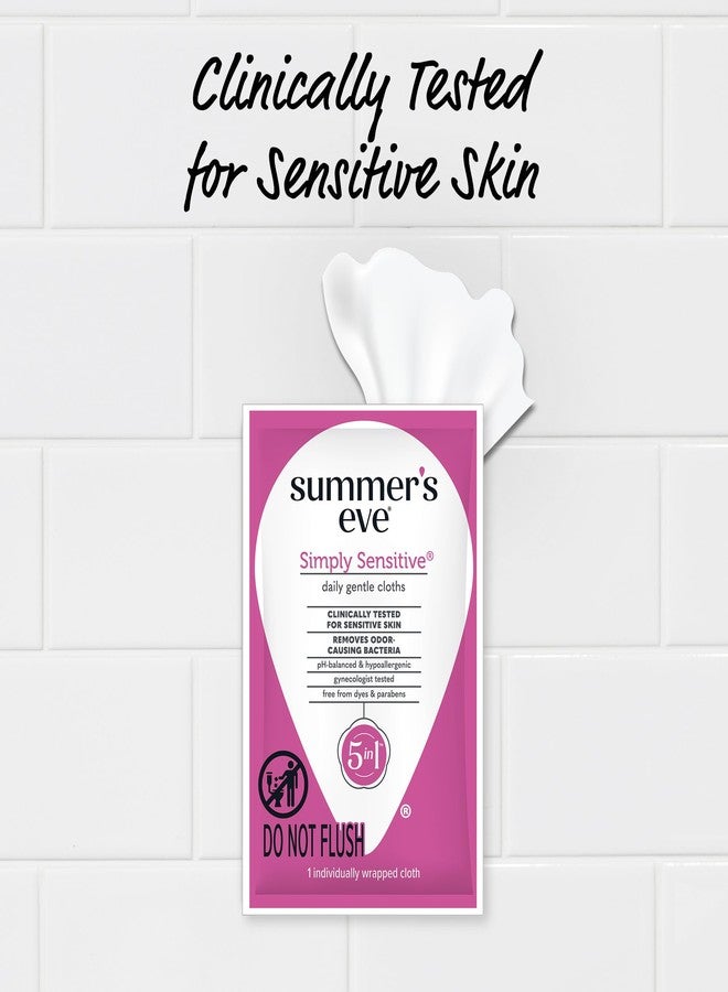 Summer's Eve Simply Sensitive Feminine Wipes, Gentle pH-Balanced Micellar Water Based Formula Helps Control Vaginal Odor, Individually Wrapped Wipes, 12 Count - Image 4