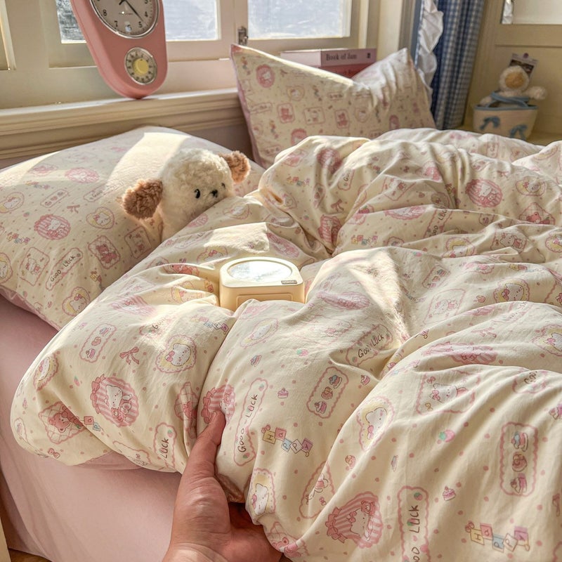 A-grade baby and mother super soft 4-piece bedding set - duvet cover, bedsheet, bed sheet, pillowcase - Image 1