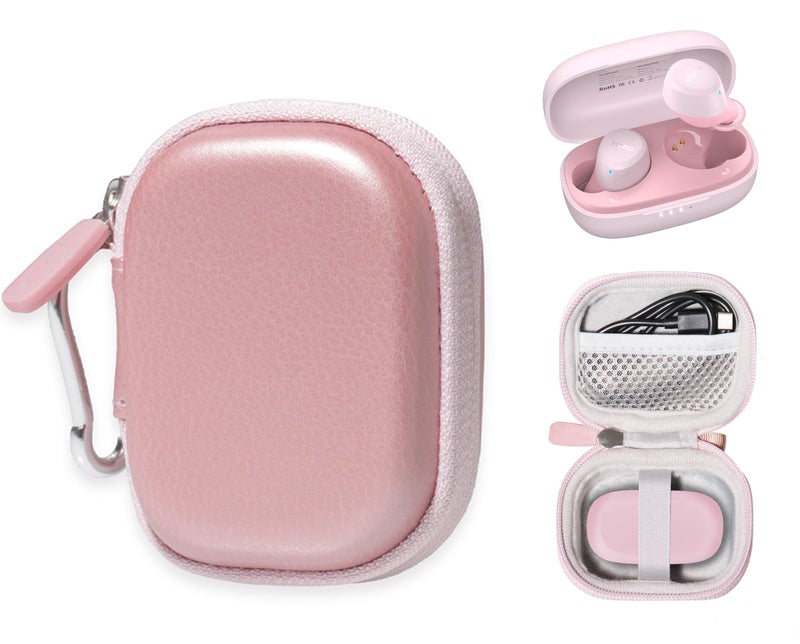 GETGEAR حافظة getgear لسماعات TOZO A1 ميني اللاسلكية بلوتوث 5.3 في الأذن خفيفة الوزن مع ميكروفون مدمج (ذهبي وردي) - Image 1