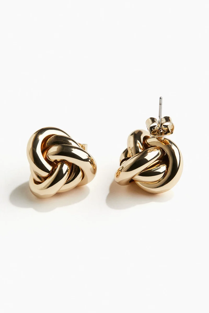 اتش اند ام أقراط مرصعة بعقدة