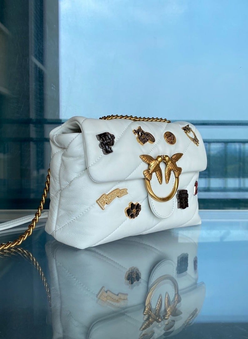 Pinko Chain Badge Crossbody Shoulder Bag 21*15*9.5cm - Image 2