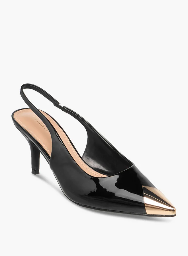 Celeste Women's Solid Pointed Toe Slingback Shoes with Stiletto Heels