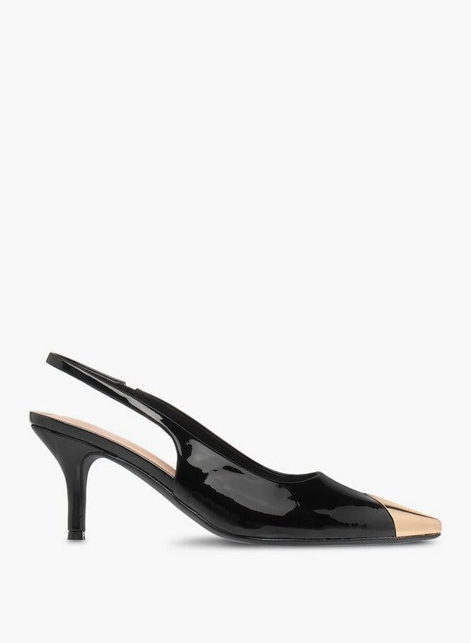 Celeste Women's Solid Pointed Toe Slingback Shoes with Stiletto Heels - Image 2