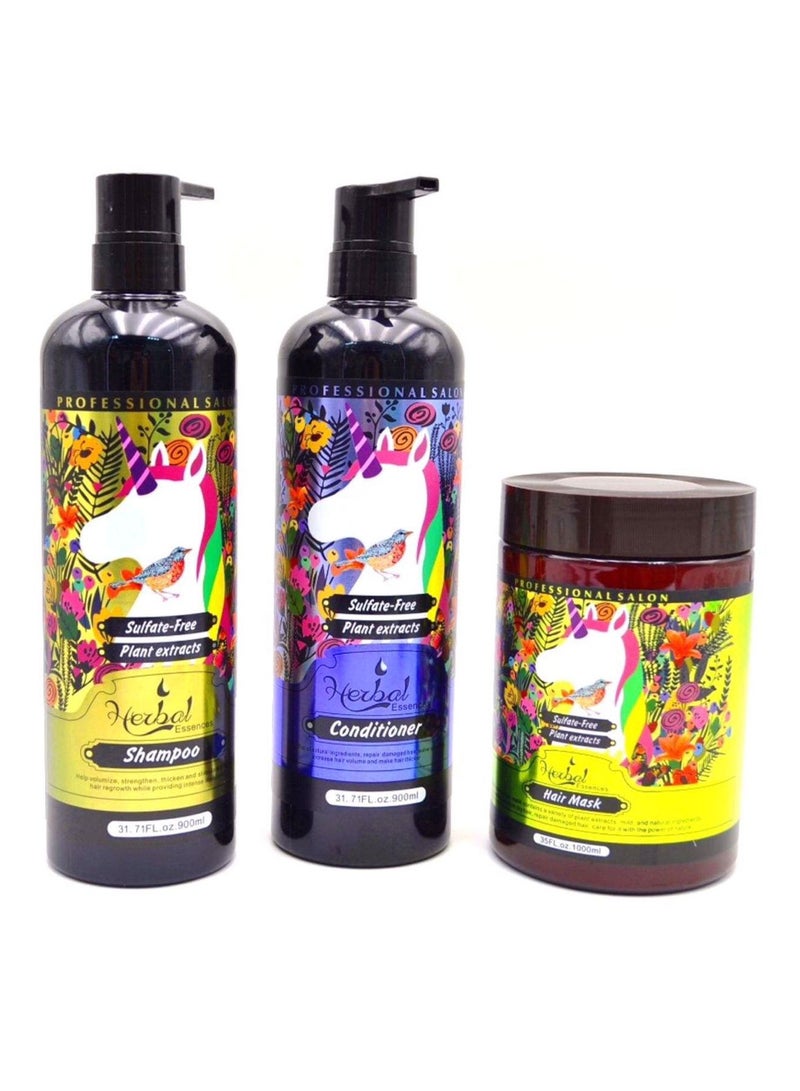 Herbal Essences Herbal Essences Plant Extracts Sulfate Free Hair Care Set 1x3 (Shampoo 900ml, Conditioner 900ml And Hair Mask 1000ml)