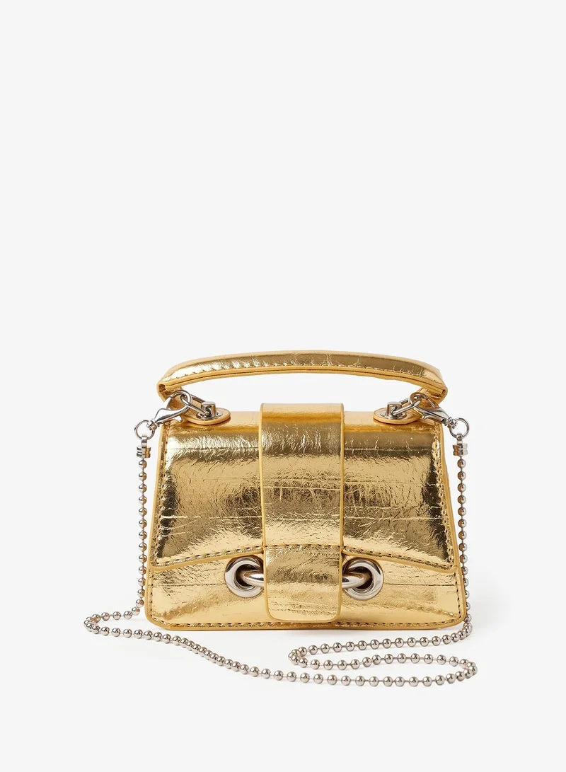 Ginger Classic Gold Mini Bag With Top Handle And Strap