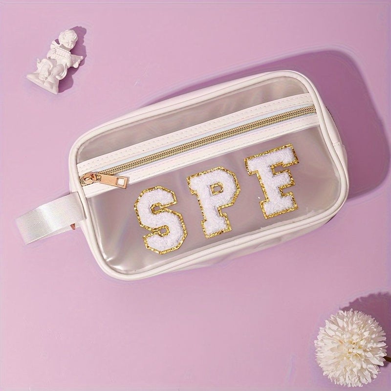 Transparent Large Capacity Makeup Bag With Handle For Women Travel - Image 1