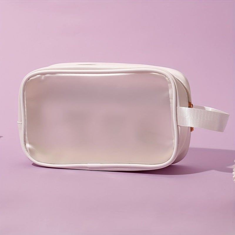 Transparent Large Capacity Makeup Bag With Handle For Women Travel - Image 3
