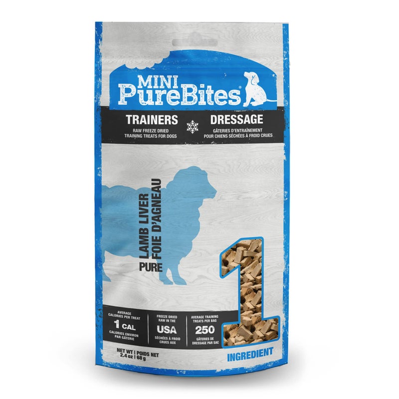 PureBites Mini Lamb Freeze Dried Dog Treats, 1 Ingredient, Made in USA, 2.4oz - Image 1