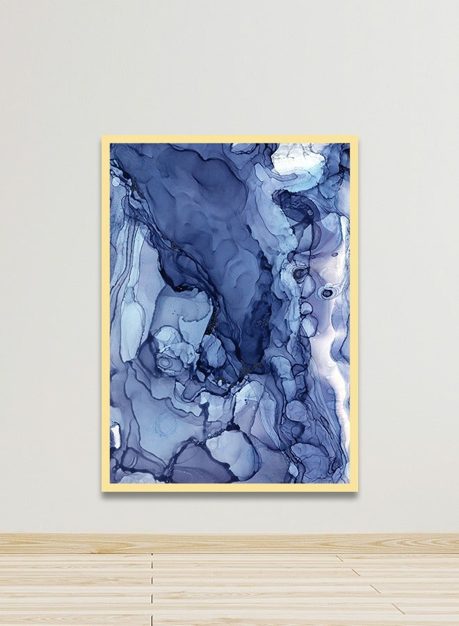 ماركتنا لوحة جدارية قماشية فنية لتزيين الحائط بتصميم تجريدي مع برواز ذهبي مجوف مقاس120x80سم قطعة واحدة - Image 1