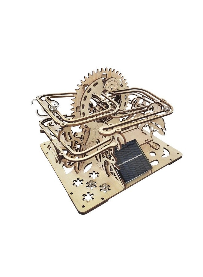 كرة مسار إبداعية DIY لغز خشبي ثلاثي الأبعاد ألعاب تعليمية للأطفال نموذج تم تجميعه يدويًا وزخارف سطح المكتب - اللون: كرة الآلات الشمسية - Image 1