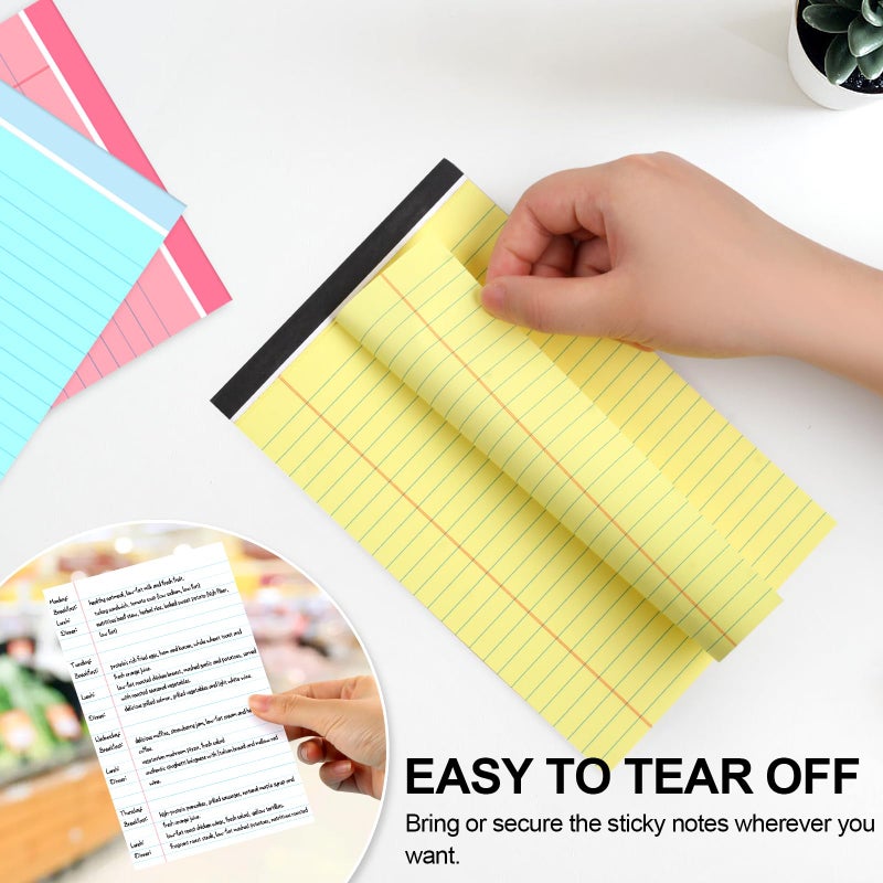 Utron 6 PCS Small Legal Pads 5x8 Colorful, Narrow Ruled Small Note Pads 5x8, Micro Perforated Writing Pad, College Ruled Legal Notepads 5x8 for Study, Office, To-Do Lists(30 Sheets/Small Notepad) - Image 4