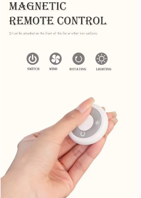 Lucario Lucario Ceiling Fan Camping Fan with Led Light for Dorm Lanyard Mini USB Fan 3 Speed Levels Small Table Fan 360 Rotating Head Quiet Operation Ideal for Office Home and Outdoor Use WHITE - Image 3