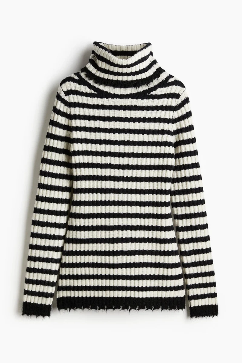 H&M Rib-Knit Polo-Neck Wool Jumper
