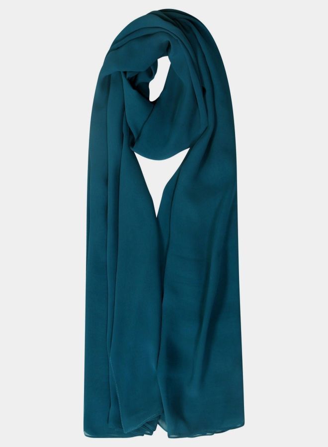 Fatah Big Chiffon Crepe Scarf Solid - Petrol Color 