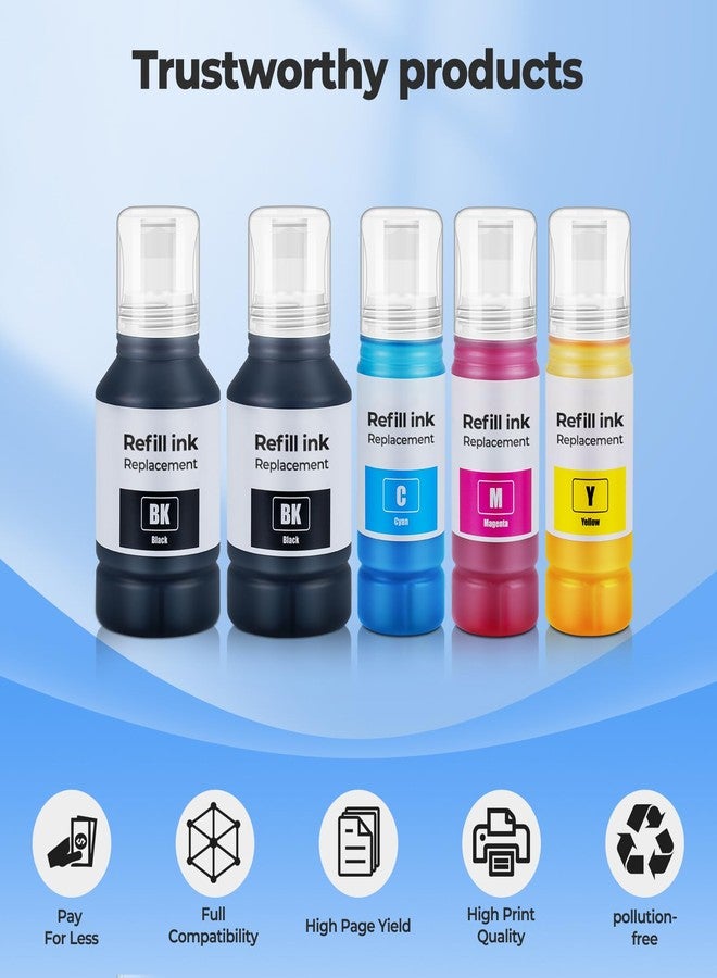 تور كولور ٥٤٢ عبوة إعادة تعبئة حبر متوافقة مع طابعات Eco tank Pro ET-5150 ET-5170 ET-5170 ET-16650 ET-5800 ST-C8000 (عبوة من ٥ قطع) - Image 5