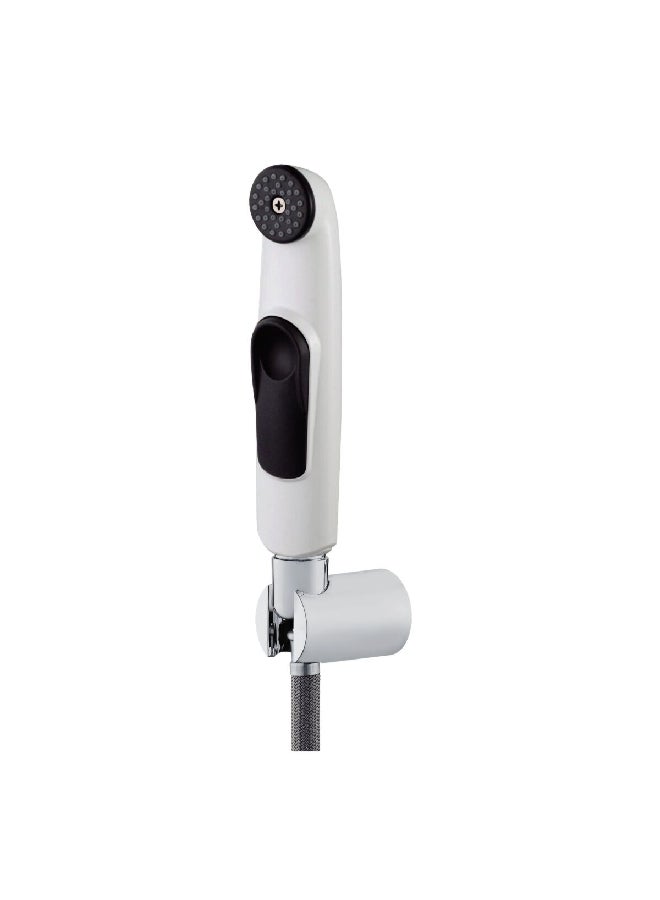 Modern Push Button Handle Premium Material Shattaf Set White and Black 5.5 x 15 x 120 cm DH007/WHITE