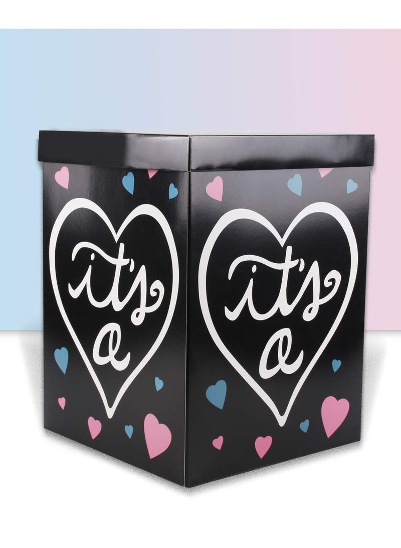 Excefore Gender Reveal Balloon Box, Baby Gender Reveal Party Supplies Paper Box Fit 1-2 Balloons, Gender Reveal Decorations Baby Shower Home Decoration (16.14*11.81*11.81 inch) - Image 1