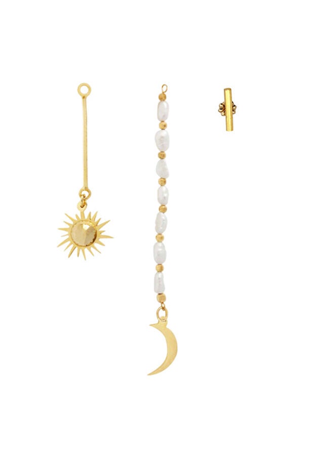 Indira Jewelry - Peggy Pearl Gold Earrings - Image 1