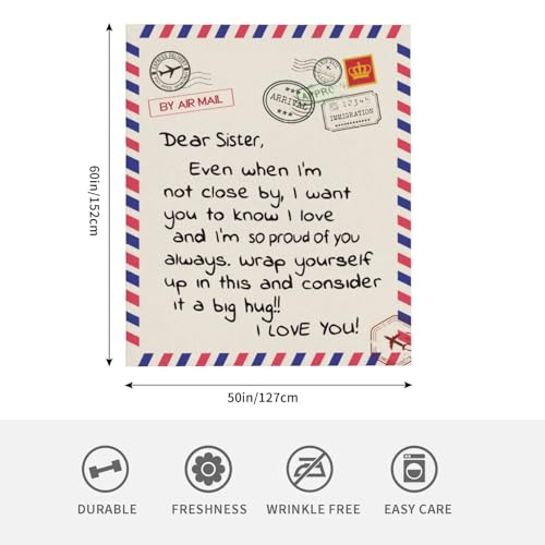 Menghao Sister Gifts Blanket for Sisters, Mother's Day, Super Soft Flannel Throw Blankets for Christmas, Valentines Day, Bed, Couch (50x60) - Image 3