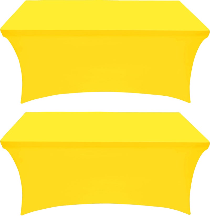 غطاء طاولة يوتوبيا كيتشن سبانديكس 2 عبوة 6 قدم أصفر