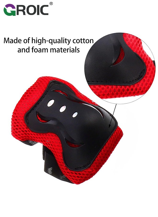 GROIC - Kids Protective Gear Adjustable Protective Helmet,Kids Helmet Knee Elbow Pads Wrist Guard Sport Protective Gear Adjustable Scooter Skateboard Roller Bike Skate Cycling Safety Set - Image 1