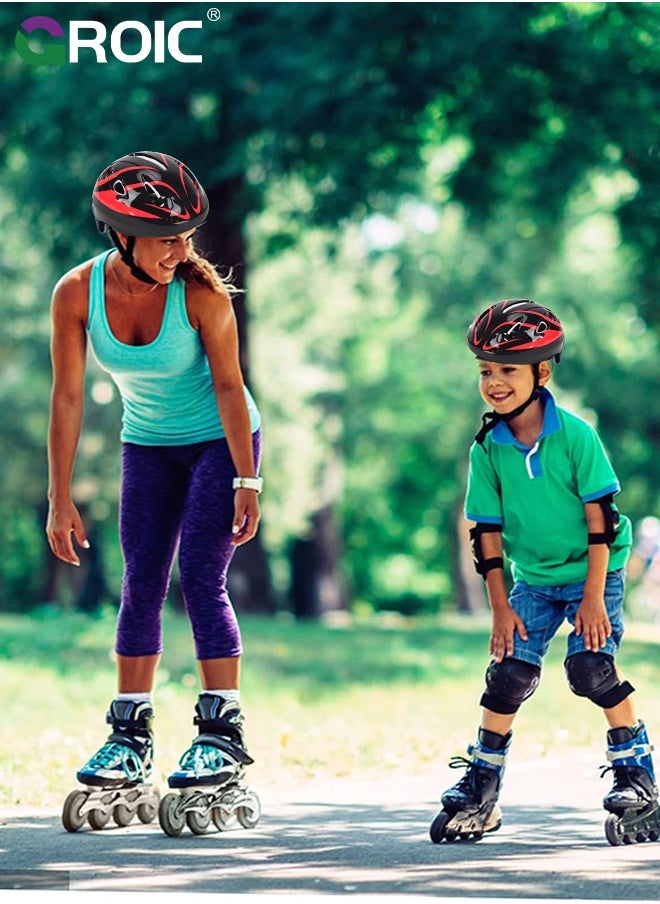 GROIC - Kids Protective Gear Adjustable Protective Helmet,Kids Helmet Knee Elbow Pads Wrist Guard Sport Protective Gear Adjustable Scooter Skateboard Roller Bike Skate Cycling Safety Set - Image 1