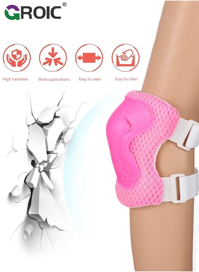 GROIC - Kids Protective Gear Adjustable Protective Helmet,Kids Helmet Knee Elbow Pads Wrist Guard Sport Protective Gear Adjustable Scooter Skateboard Roller Bike Skate Cycling Safety Set - Image 1