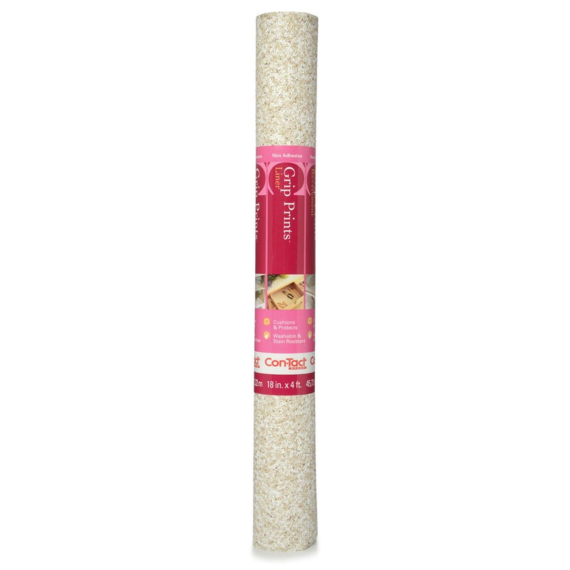 ConTact Brand Grip Prints Durable NonAdhesive NonSlip Shelf and Drawer Liner 18 x 4 Beige Granite