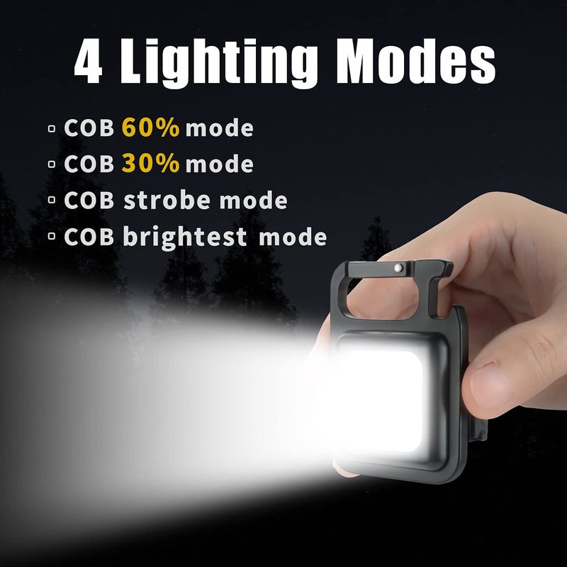 Welofy Welofy Keychain Flashlight with Bottle Opener Magnetic Based and Folding Bracket Mini Flashlight 1000 Lumens Rechargeable LED Light Cool White with 4 Modes Multifunctional Pocket Light  - Image 5
