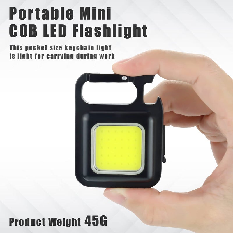 Welofy Welofy Keychain Flashlight with Bottle Opener Magnetic Based and Folding Bracket Mini Flashlight 1000 Lumens Rechargeable LED Light Cool White with 4 Modes Multifunctional Pocket Light  - Image 4