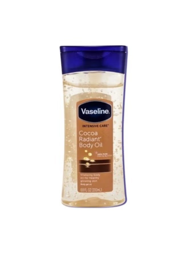 فازلين زيت فازلين بالعناية المكثفة بزبدة الكاكاو 200 مل  Vaseline Intensive Care Cocoa Radiant Body Oil لترطيب عميق ولمعان طبيعي للبشرة الجافة  سريع الامتصاص - Image 1