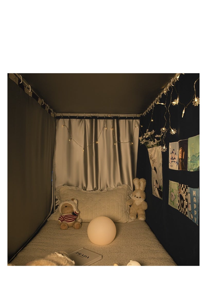 Bed Canopy Tents Curtain Blackout Curtain Single Bed Tent Curtain Student Shading Cloth Bed Canopy Mosquito Net Student Sleep Privacy Protection - Image 2