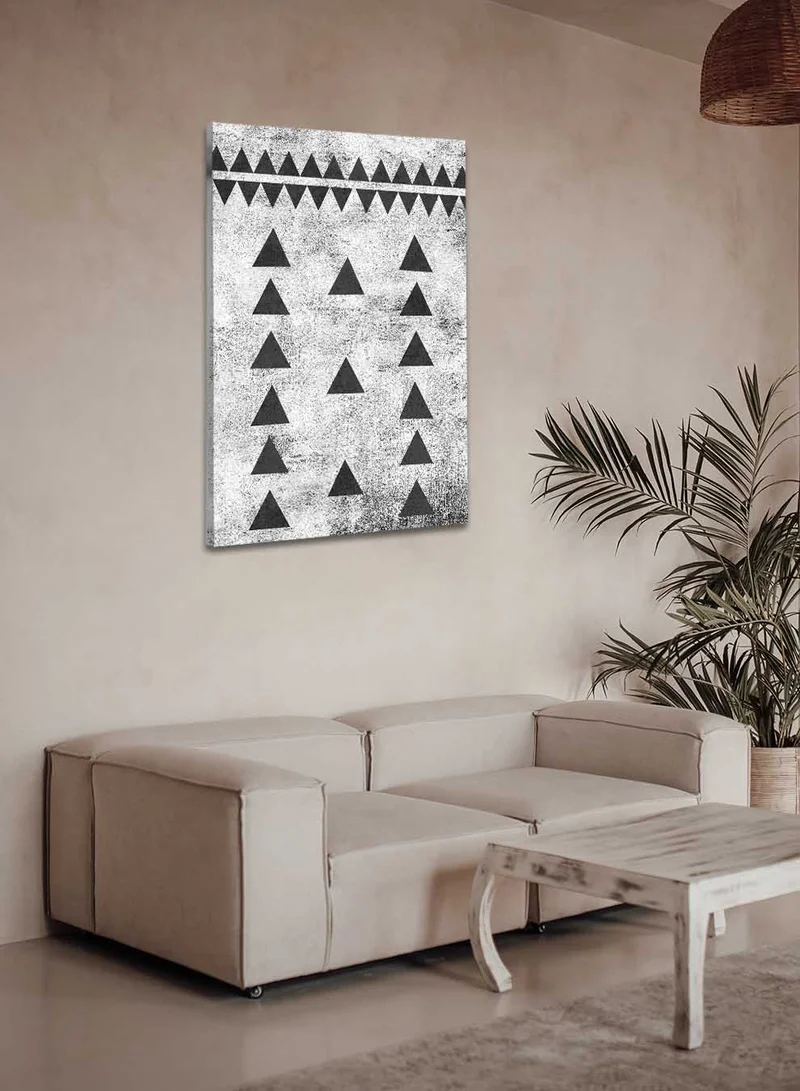 LOWHA Canvas Wall Art Stretched Over Wooden Frame with Saudi Inspired Pattern
