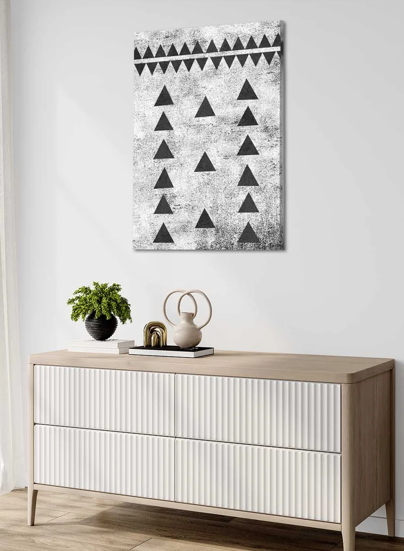 LOWHA Canvas Wall Art Stretched Over Wooden Frame with Saudi Inspired Pattern