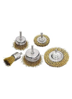 MTX Drill Brushes Set 5 Pieces . 2 Flat 50-75 Mm 3 'Cups' 25-50-75 Mm With Pins 
